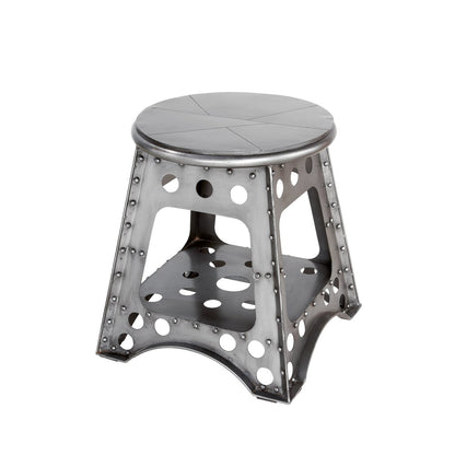 Metal stool "Aviation" silver