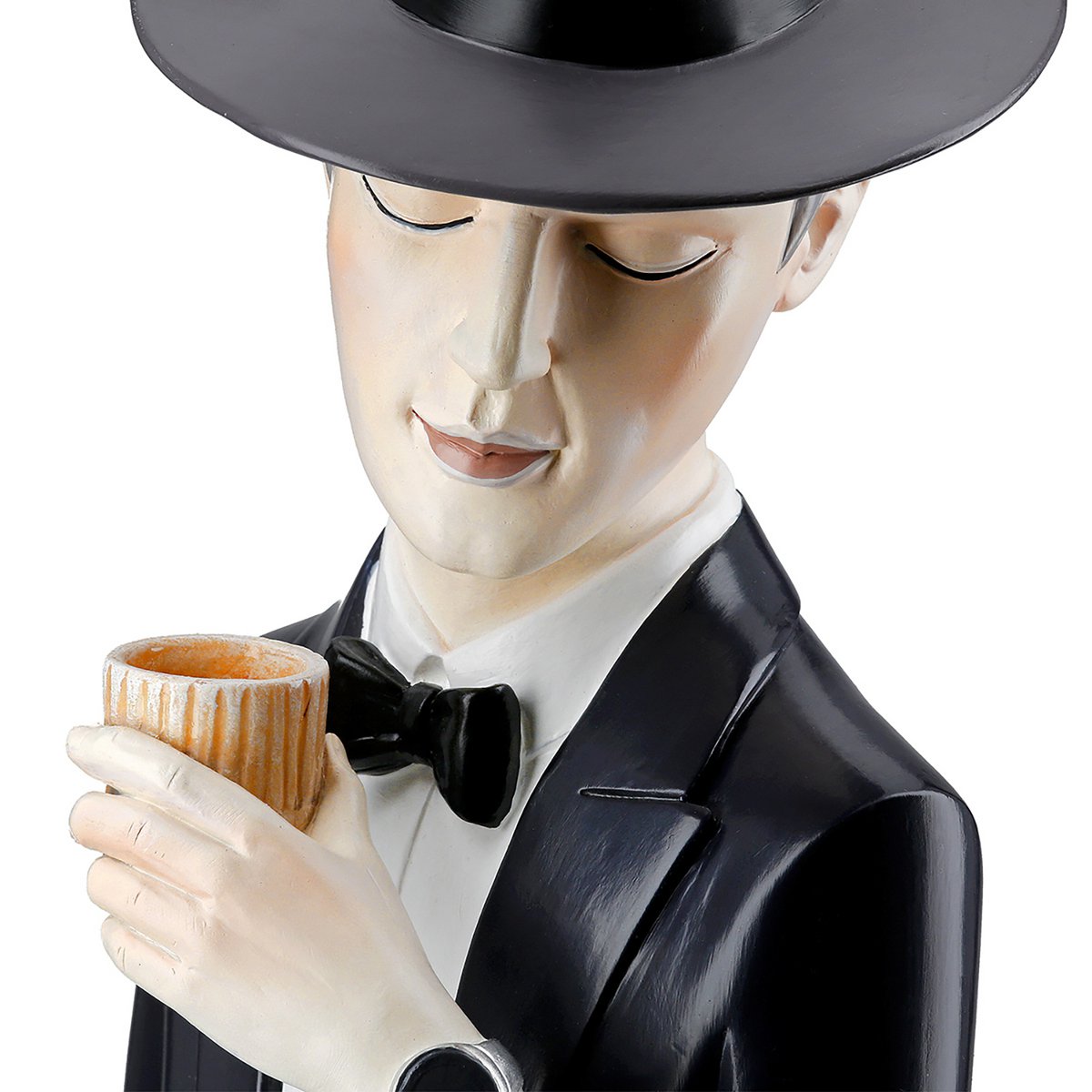 Figure Mann Gentleman with whiskey glass, H.26 cm