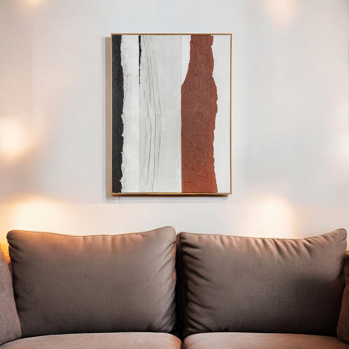 Picture Harat, brown, gold, black, white H. 101.5 cm