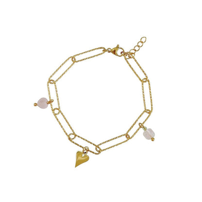 Heart Link Bracelet - Gold