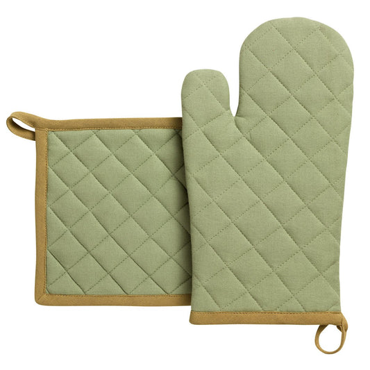 Grace Almond recycled kitchen glove and potholder set 18 x 32