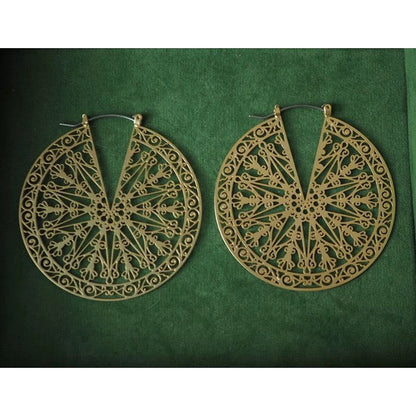 Greek Style Filigree Ferris Wheel Earrings