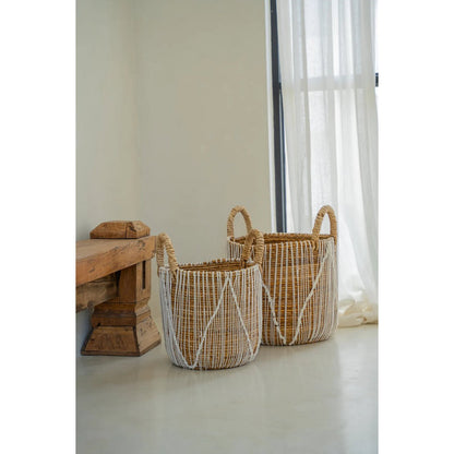 The Straight Stitched Macrame Basket - S
