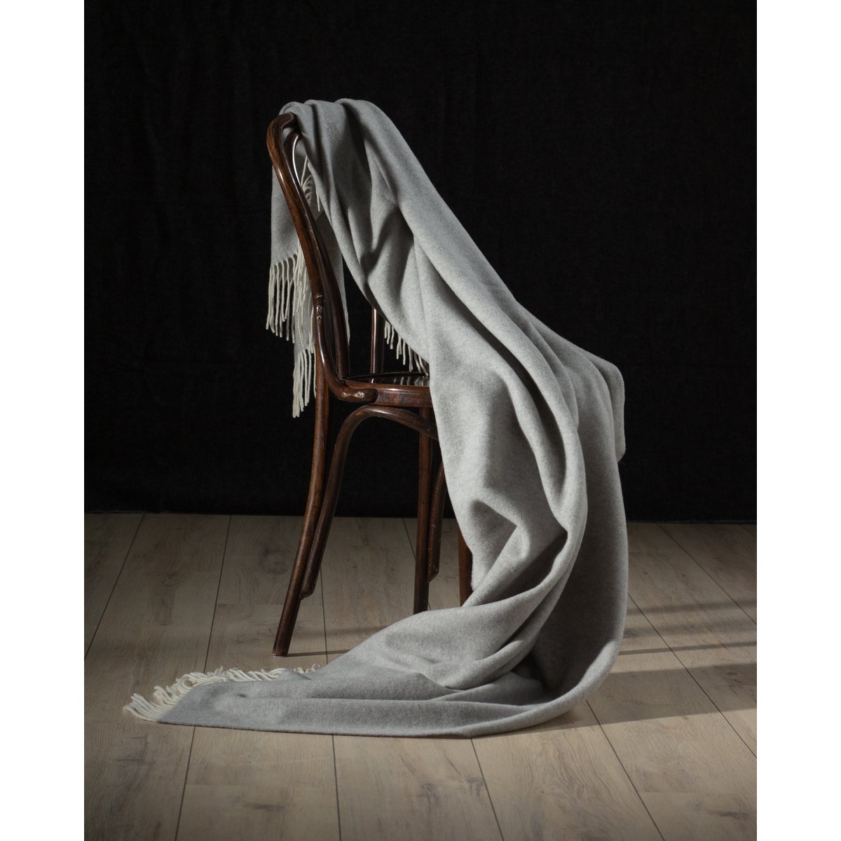 Merino/cashmere Throw Blanket MILANO - light grey