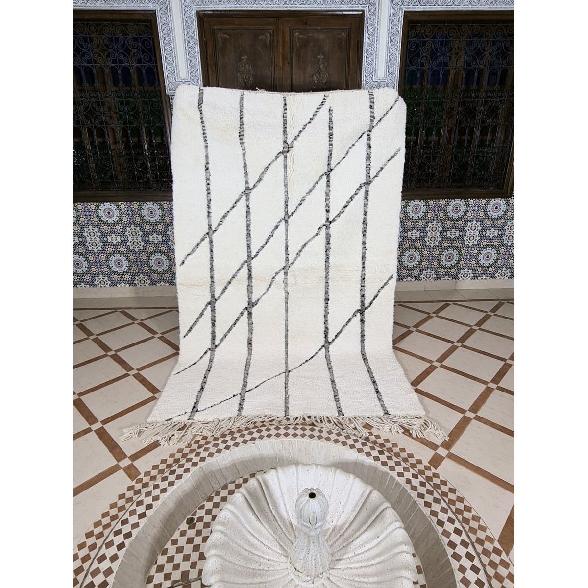 Berber rug Beni Ouarain pure wool 160 x 255 cm