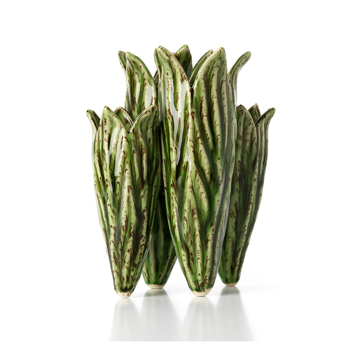The Tulip Leaf Vase - Forest Green