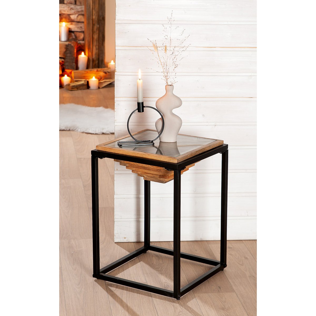 Square side table Moorea, H.56 cm