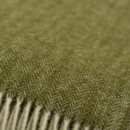 Wool Throw Blanket SIENNA green