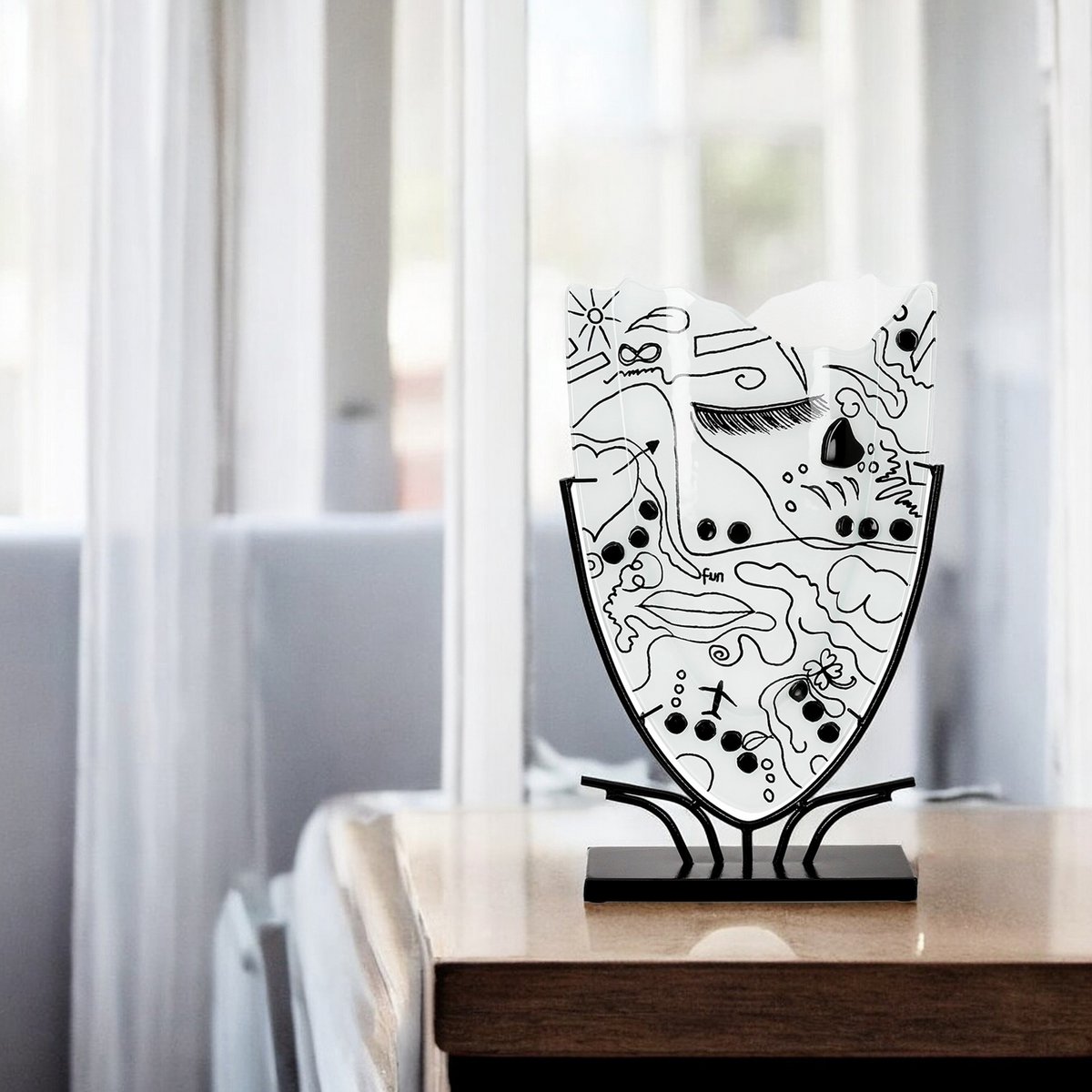 Vase Modern Art white H.49 cm