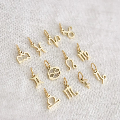 Zodiac Sign Pendant - Choose Zodiac Sign - Gold