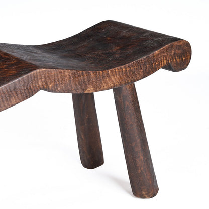 The Lombok Wave Bench - Dark Walnut - M