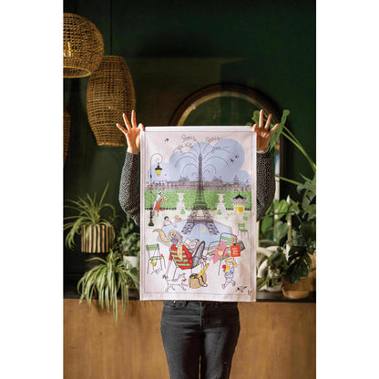 Tea towel The Parisian gardens White 48 x 72