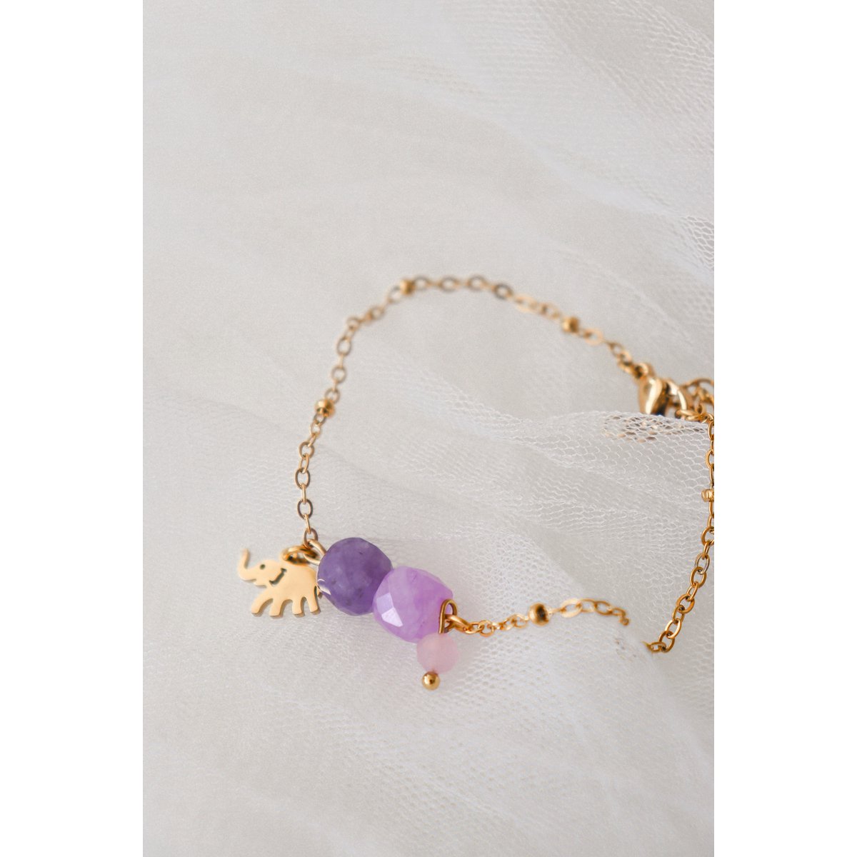 Lucky bracelet Elephant & Gemstones - Gold