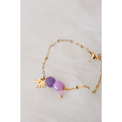 Lucky bracelet Elephant & Gemstones - Gold