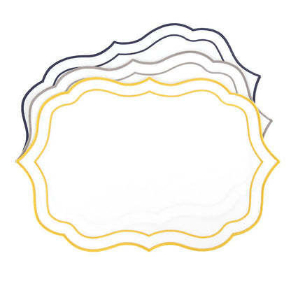 White and silver plate