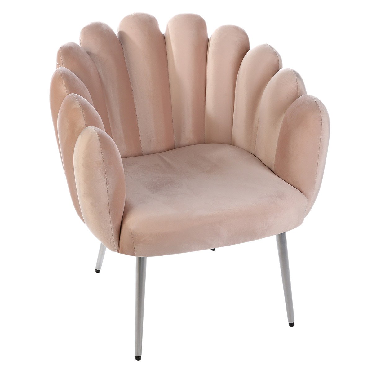 "Wavy" lounge chair, rose, velvet