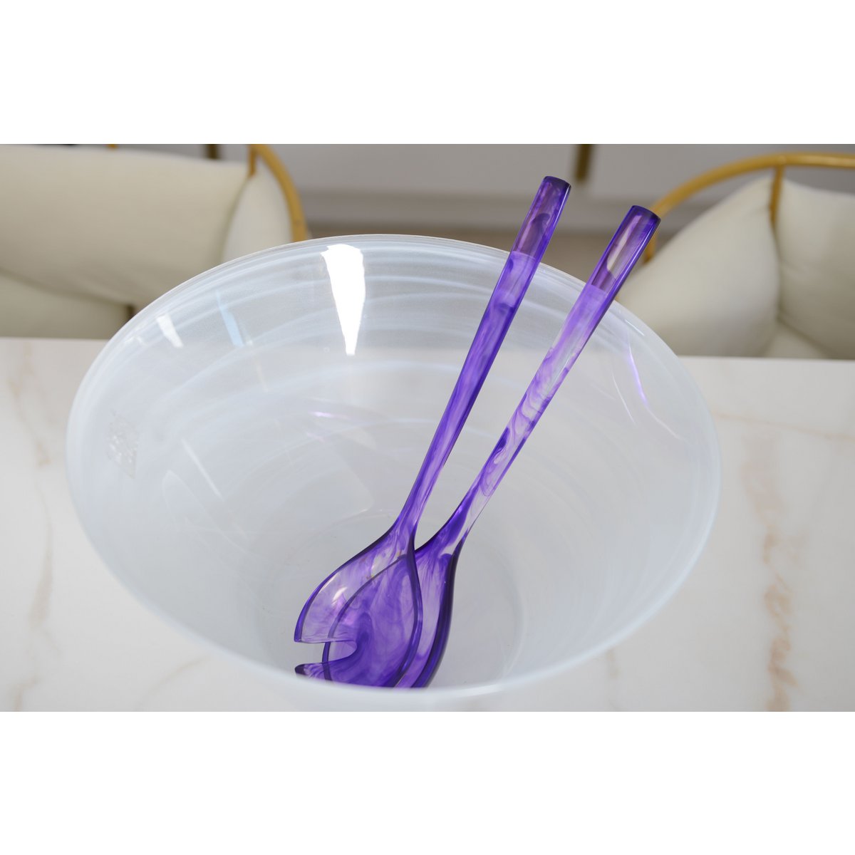 Violet resin salad covered