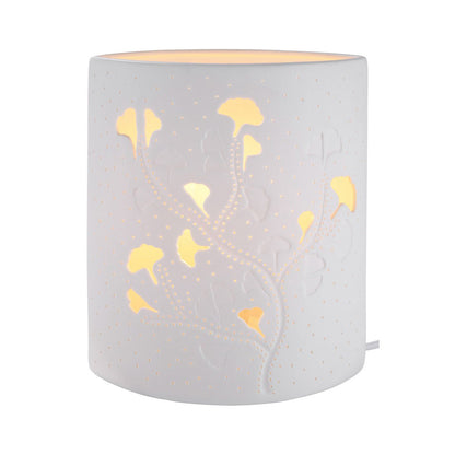 Porcelain lamp ellipse "Ginkgo"