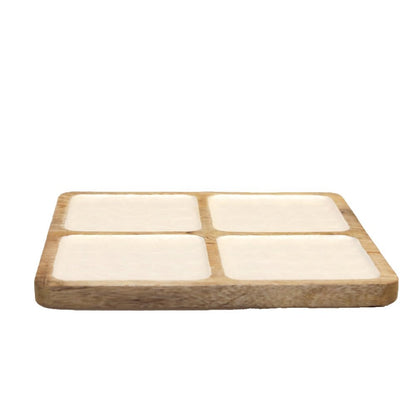 White square 4 Mangoier wooden compartments