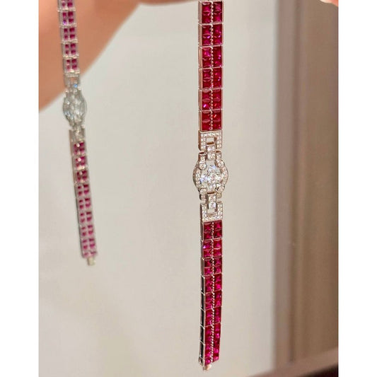 Elegant Ruby Line Adjustable Bracelet