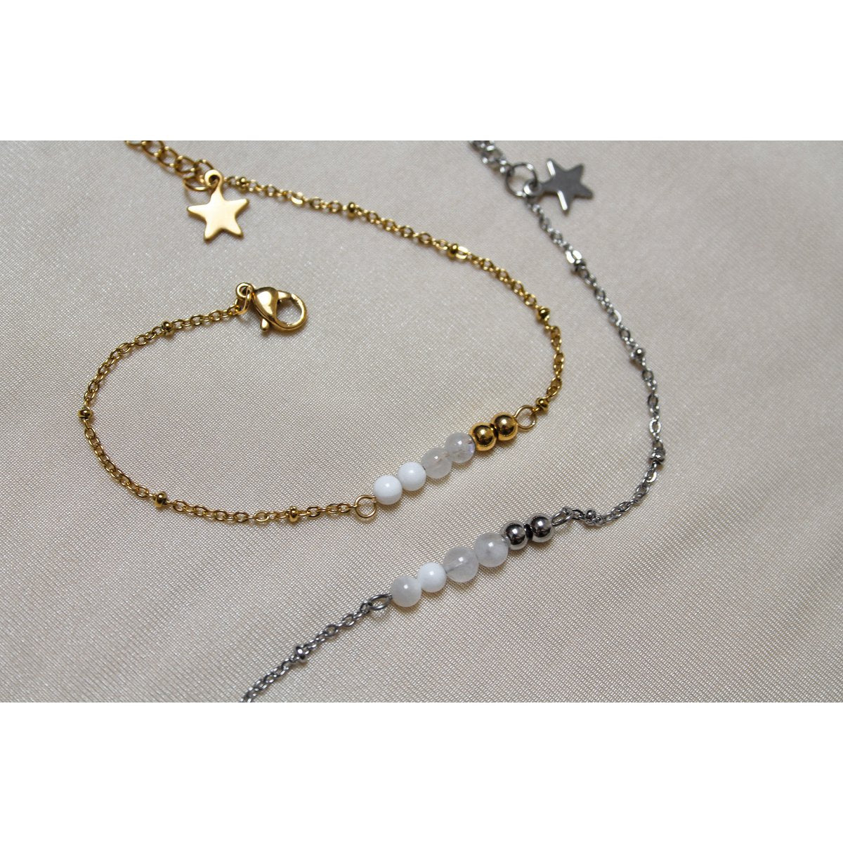 Bracelet Moonstone & Star - Gold