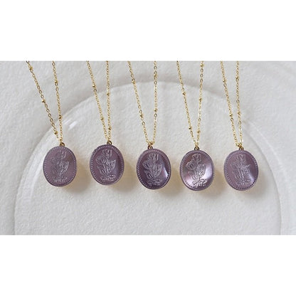 Botanical Mother of Pearl Medallion Necklace