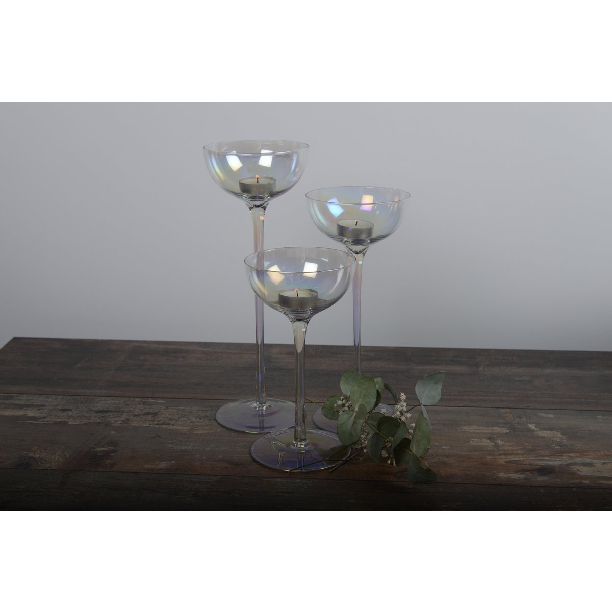 MOTHER-OF-PEARL CANDLE HOLDER - SET OF 3