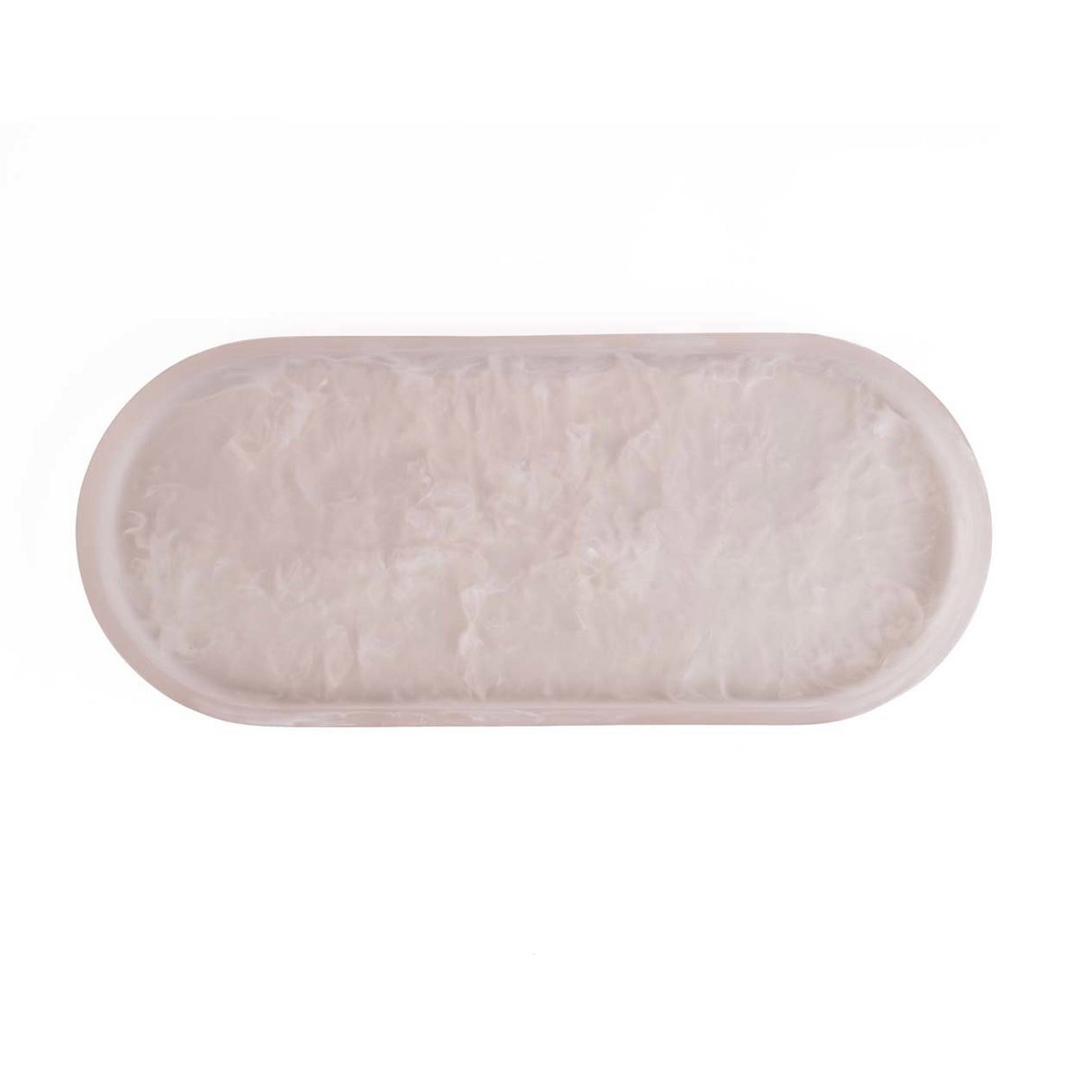 The Resin Oval Plate - Pink White
