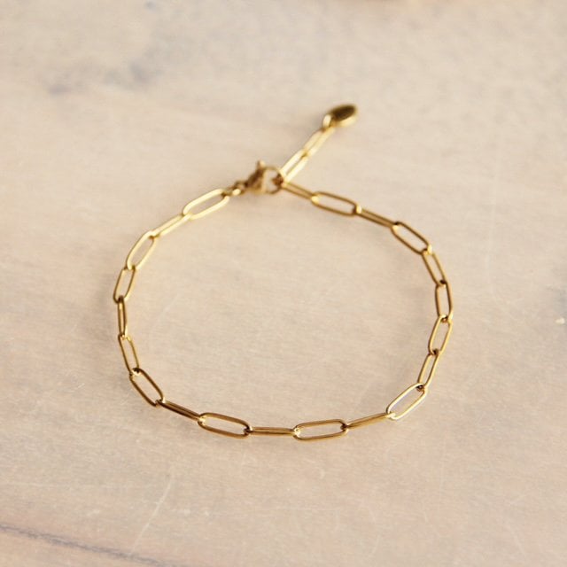 SA808 - Steel D-chain bracelet - gold
