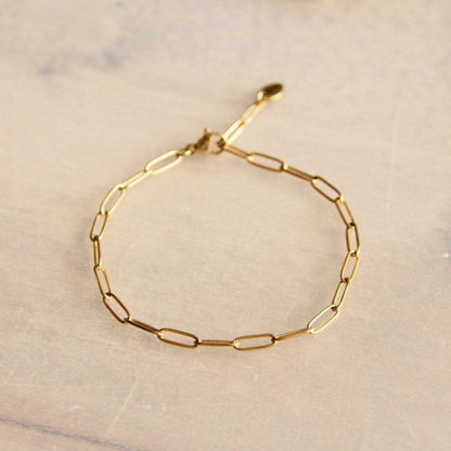 SA808 - Steel D-chain bracelet - gold