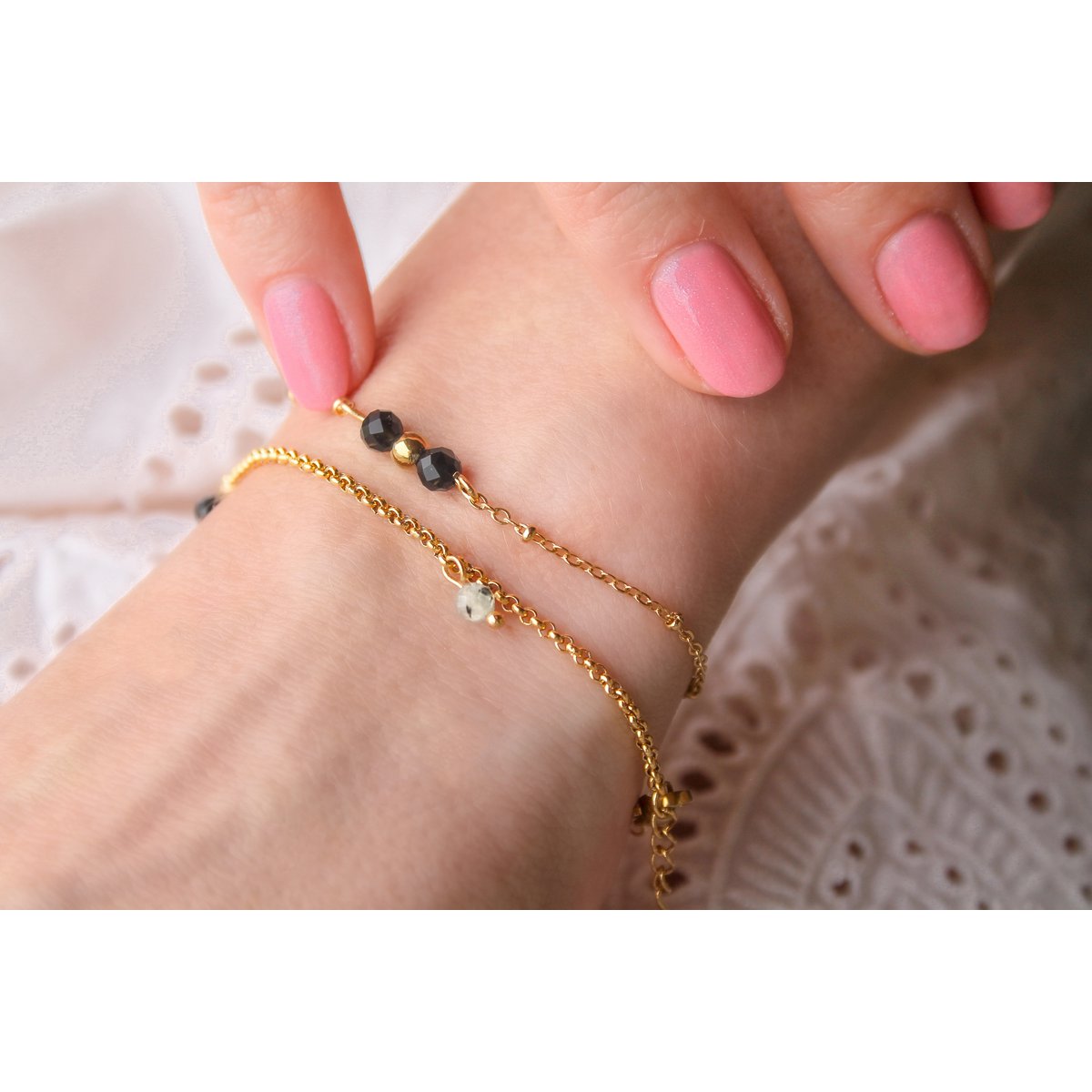 Bracelet Gold Obsidian - Gold