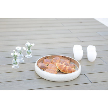 White Wood Round Mangoier 40x40x7cm