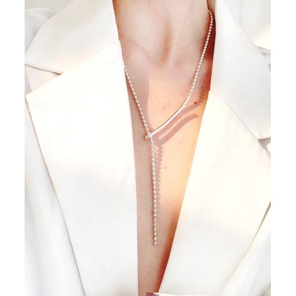 Minimalist Longline Ball Chain Necklace