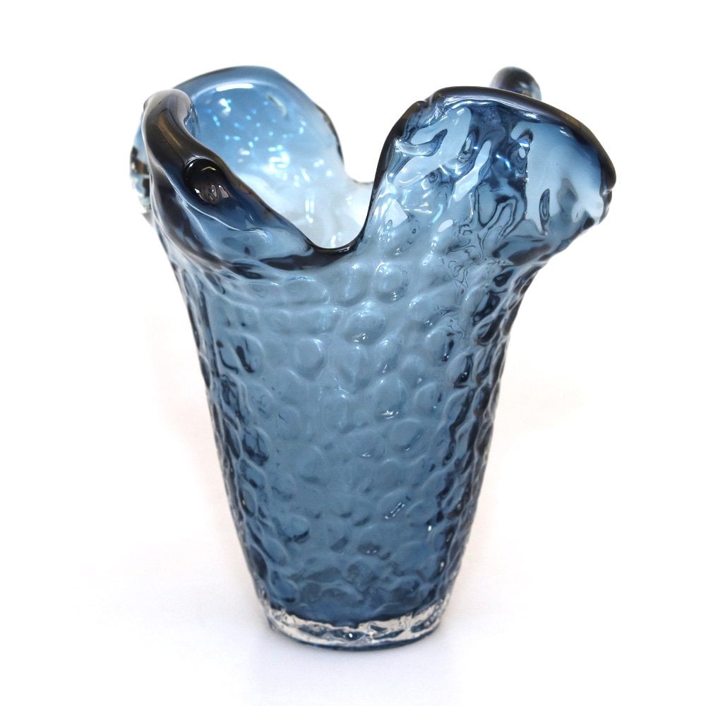 Glass blue vase 22x22x22cm