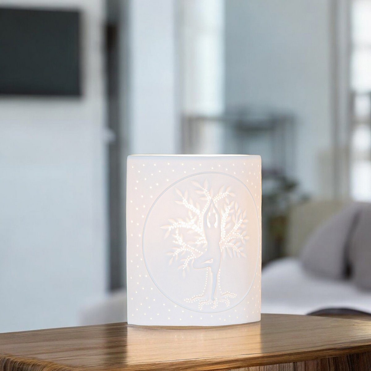 Table lamp Namaste, white H.20 cm