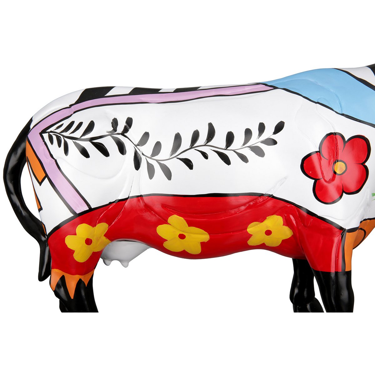 Poly Skulptur "Cow" bunt