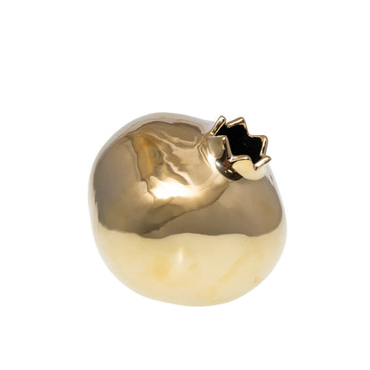 Golden ceramic pomegranate vase 12.8x12.8x11.5cm