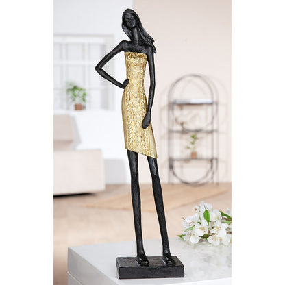 Dorada figure, gold-colored, black H.44.5 cm