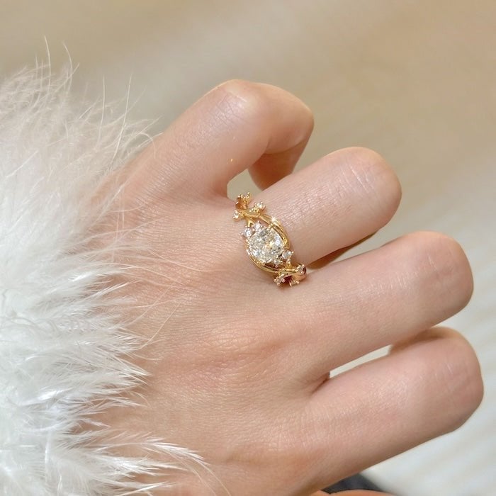 Gold Vermeil Flower Branch Ring