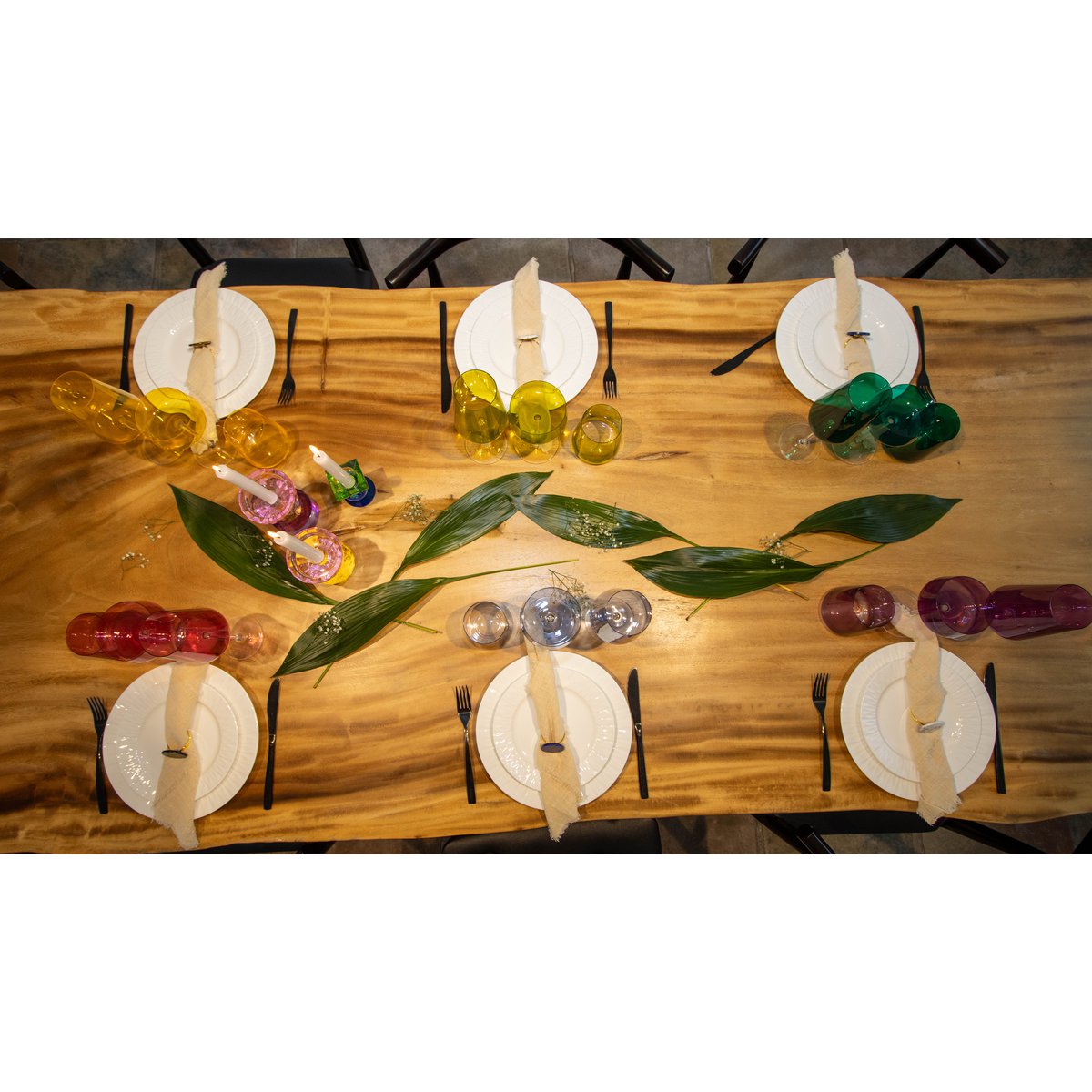 400ml 6 -colored wine glasses - Lot of 6