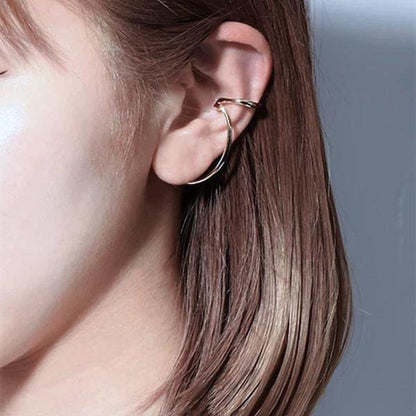 Unique Silver line ear cuff - One piece