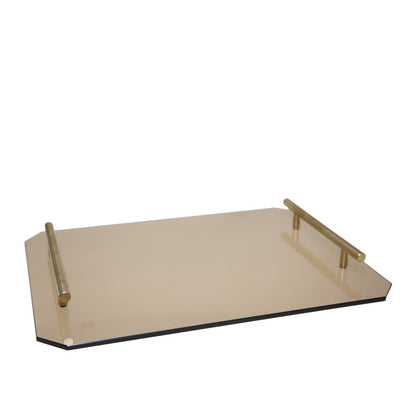 Amber tray with golden handles 40x30x5cm