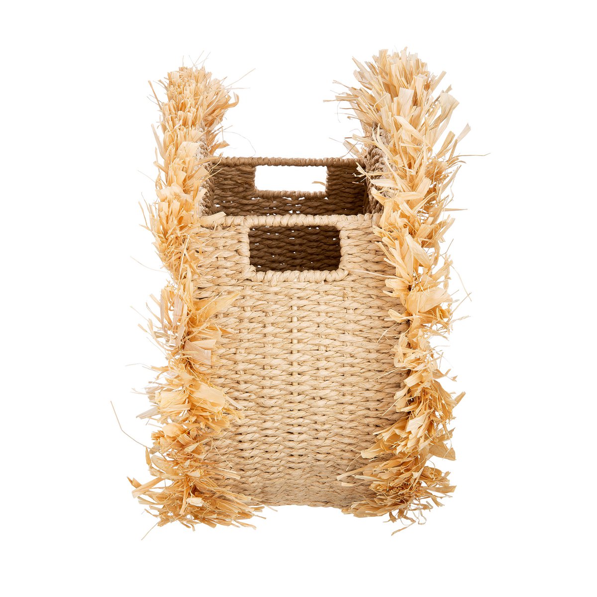 Seagrass raffia newspaper basket "Boho" Series 2