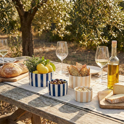 Aperitif set of 4 striped cups