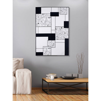 Rectangular picture, black, white H.110 cm