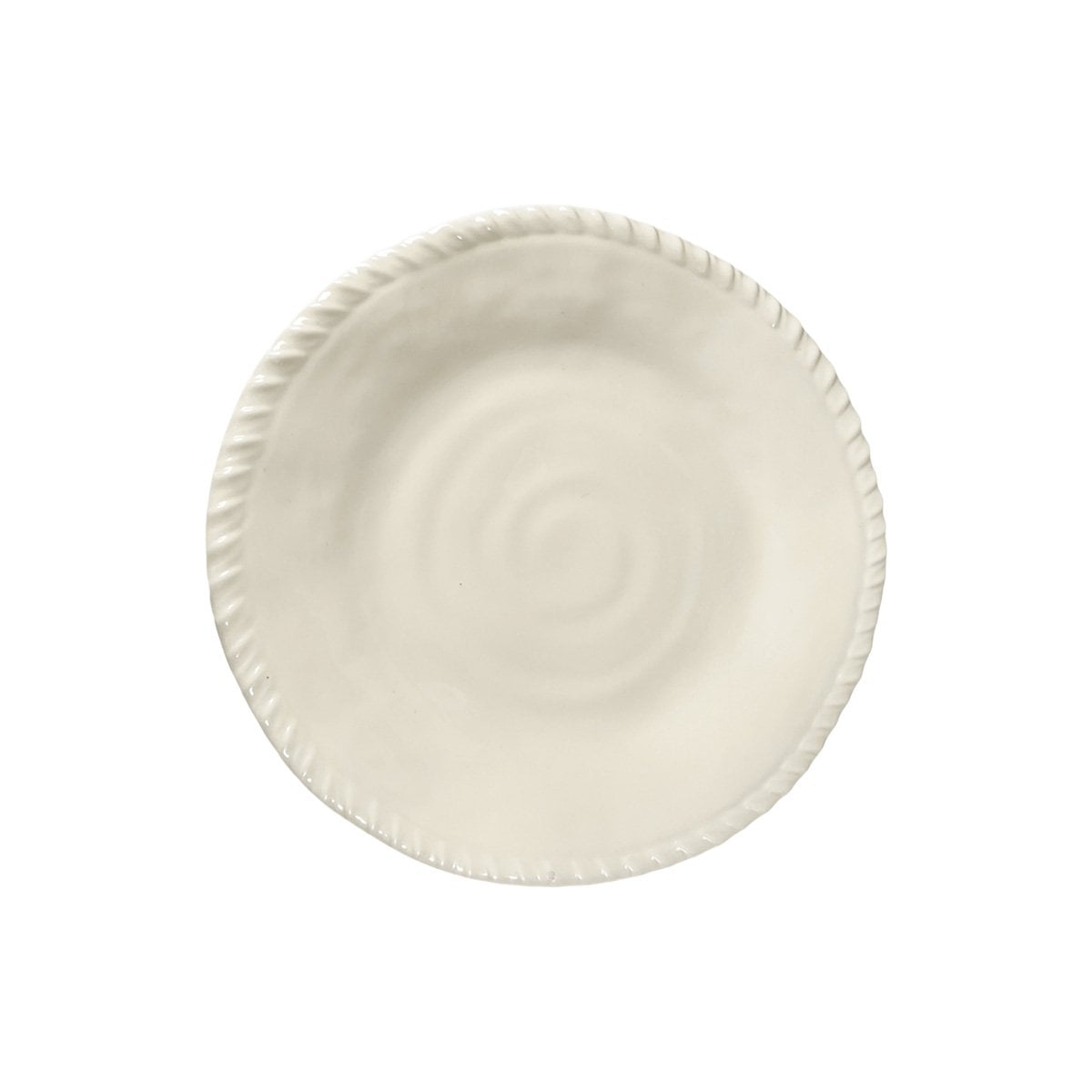 Dessert plate in cream melamine rope edge 23x23x2cm