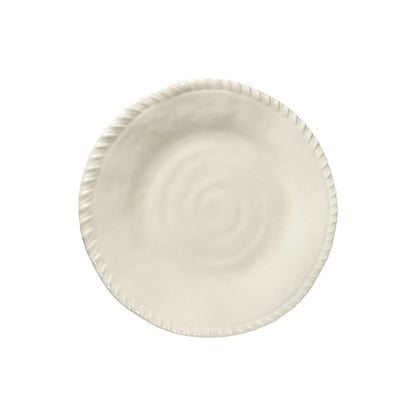 Dessert plate in cream melamine rope edge 23x23x2cm