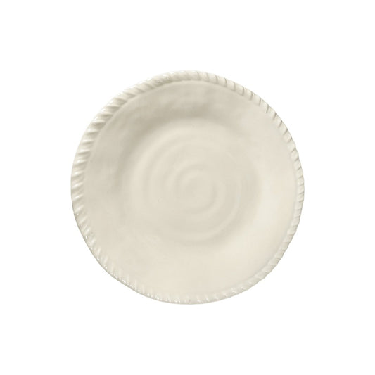 Dessert plate in cream melamine rope edge 23x23x2cm