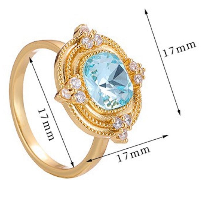 Royal Style Sky Blue Halo Ring