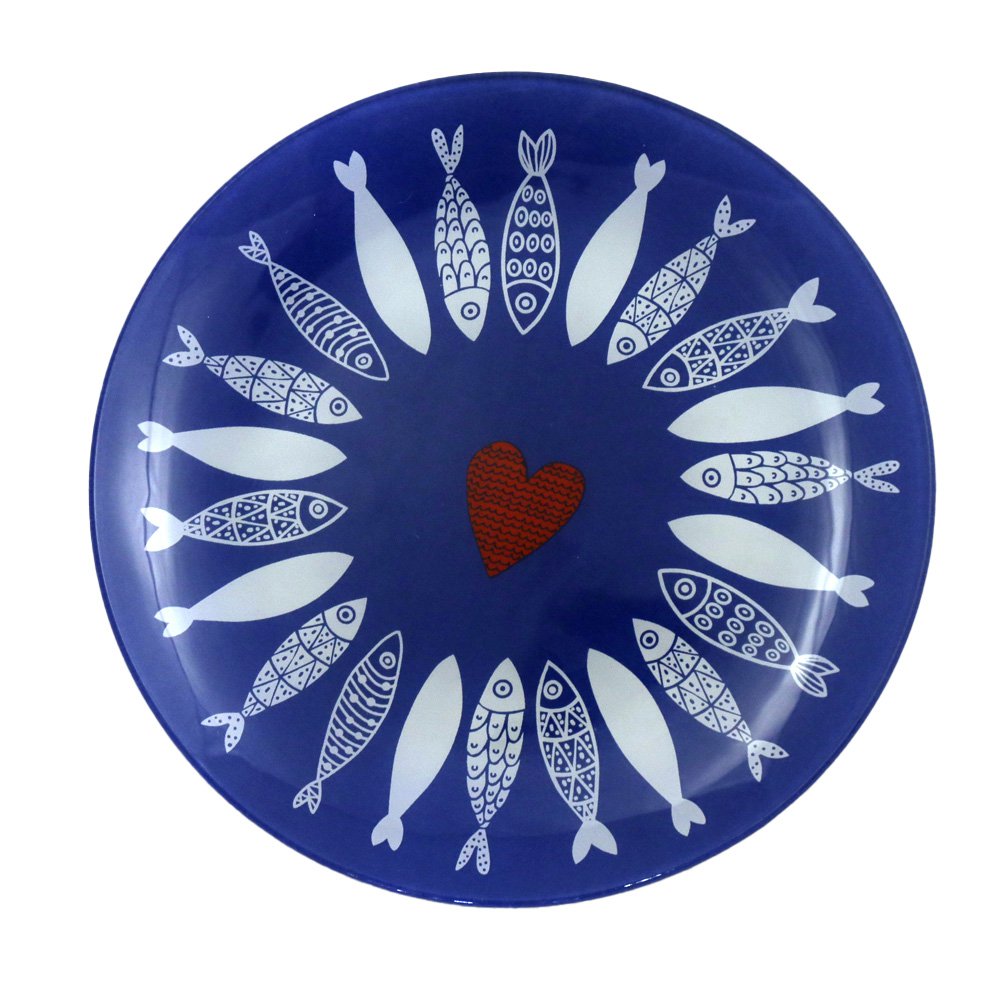 Dark blue fish plate 20x20x1.3cm